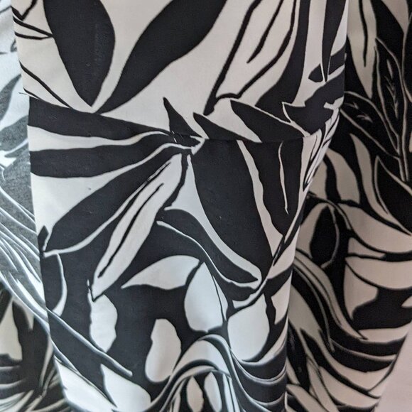 GIORGIO FIORLINE COLLECTION Leaf Print Wrap Maxi Skirt Black and White Size 8 - Picture 8 of 13